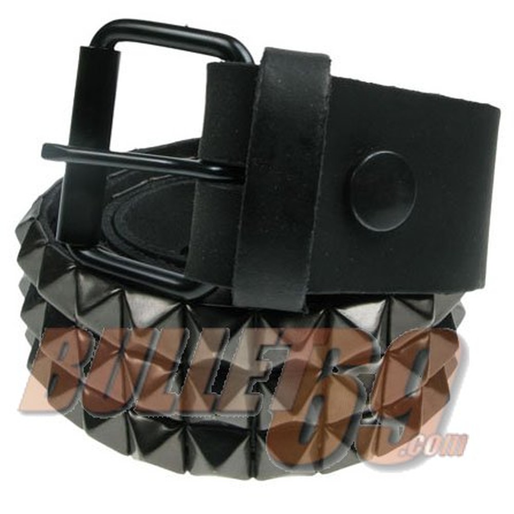 Bullet 69 Funky Punk - 3 row pyramid Belt - Black